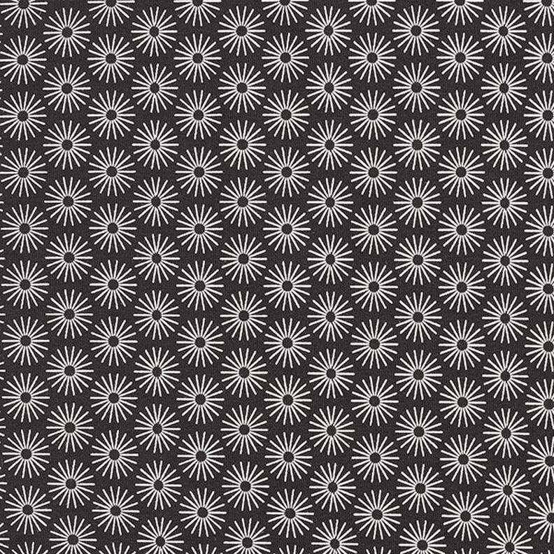 Katoenjersey bloemen laten schijnen – zwart,  image number 1
