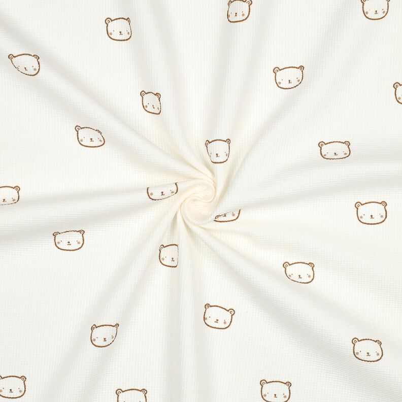 Wafel jersey Beertje | Poppy Fabrics – ecru/reekalf, image number 3