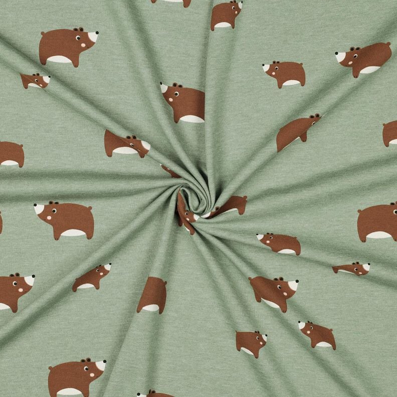 Katoenjersey Beren | Poppy Fabrics – riet/kastanjebruin,  image number 3