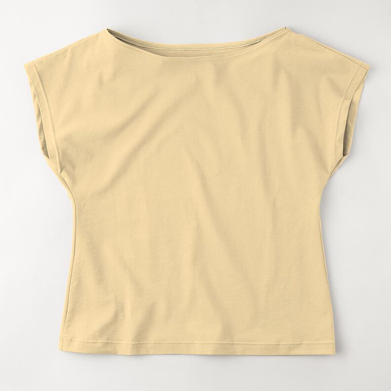Katoenjersey medium effen – vanillegeel, image number 12