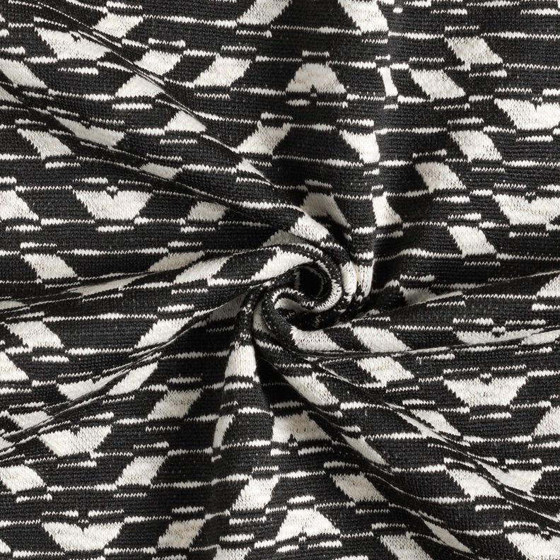Gebreid jacquard geometrisch patroon – zwart/wit, image number 4