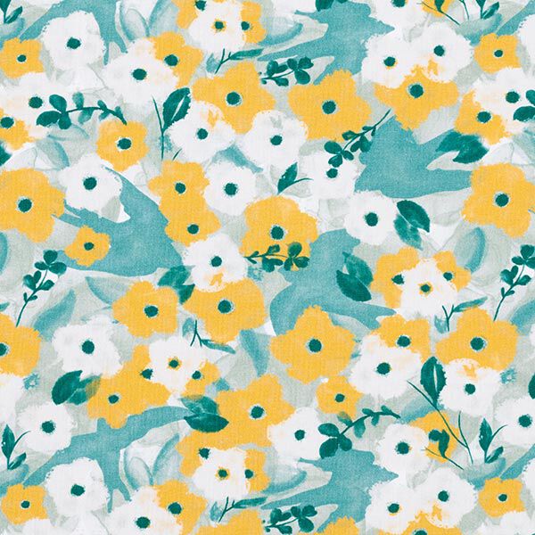 GOTS katoenjersey vogels & bloemen | Tula B-waren – pastelgroen, image number 1
