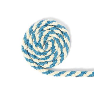 Katoenen koord two tone [6 mm] 5 - turquoise/naturel, 