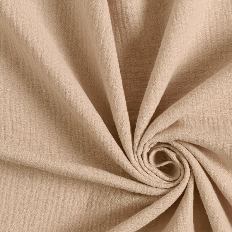 Mousseline/dubbel gehaakte stoffen – donkerbeige, image number 1