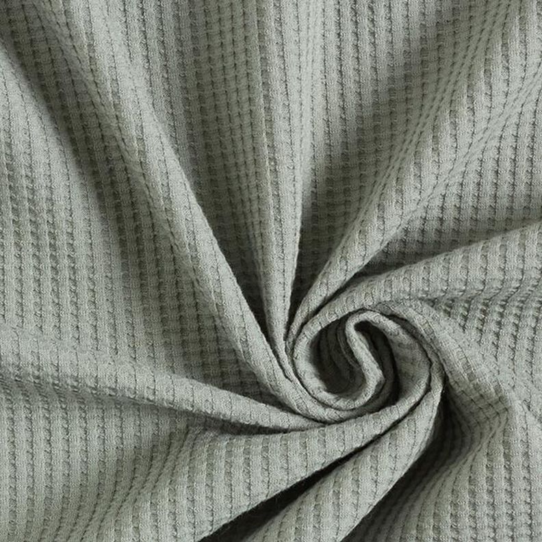 Katoenen wafel jersey effen – riet,  image number 1