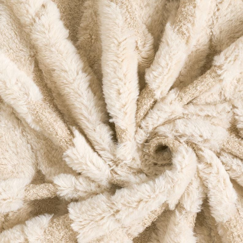 Nepbont Bouclé stof Ruiten – zand/natuur,  image number 3