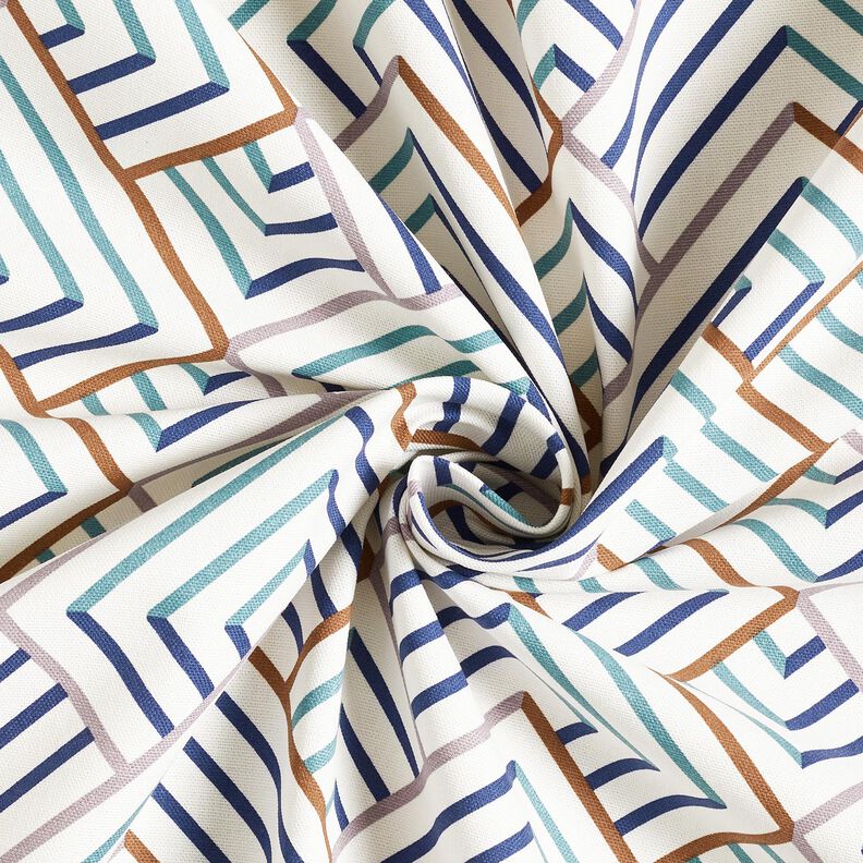 Decostof Half panama moderne diamanten – wit/blauw,  image number 3