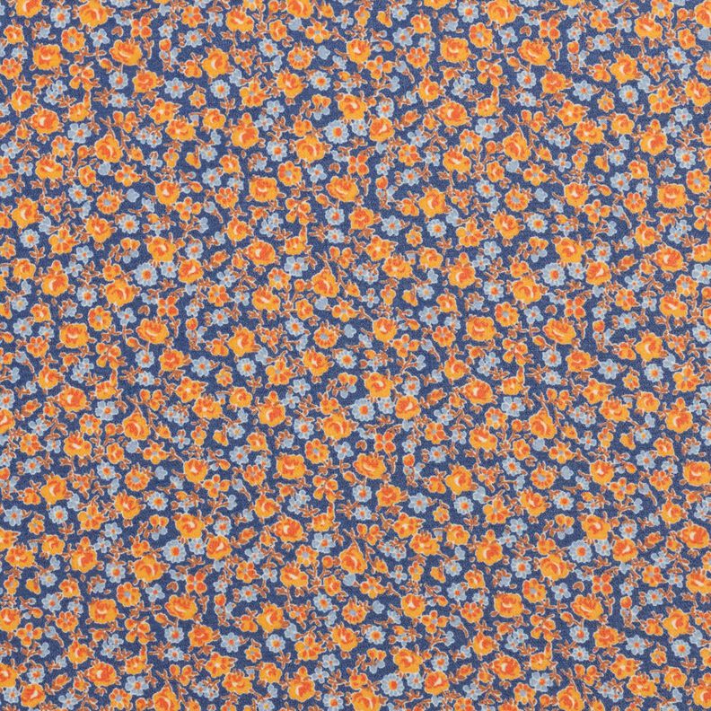 Chiffon Millefleurs – indigo/oranje,  image number 1