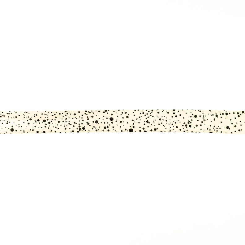Biasband vlekken [20 mm] – ecru/zwart,  image number 1