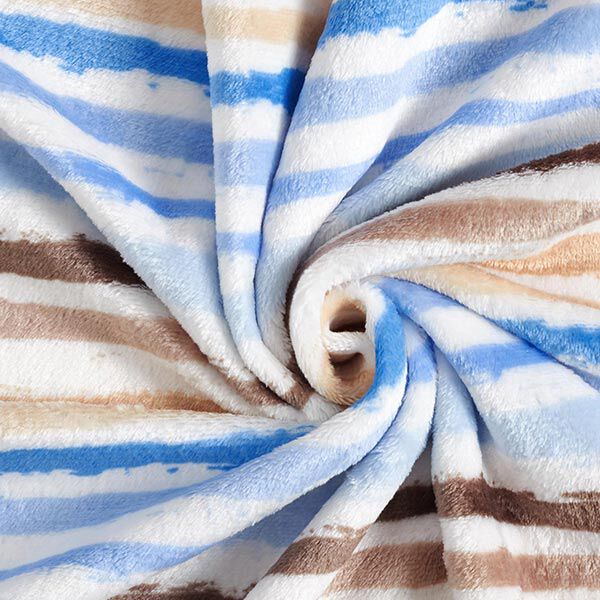 Gezellige fleece onregelmatige strepen – wit/blauw,  image number 3
