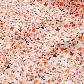 Katoenen stof Cretonne verspreide bloemen – roos/perzik sinaasappel, 