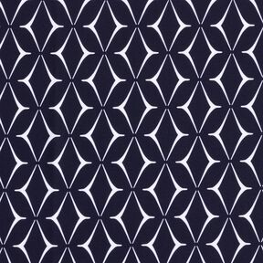 Badpakstof abstracte ruiten – nachtblauw/wit, 