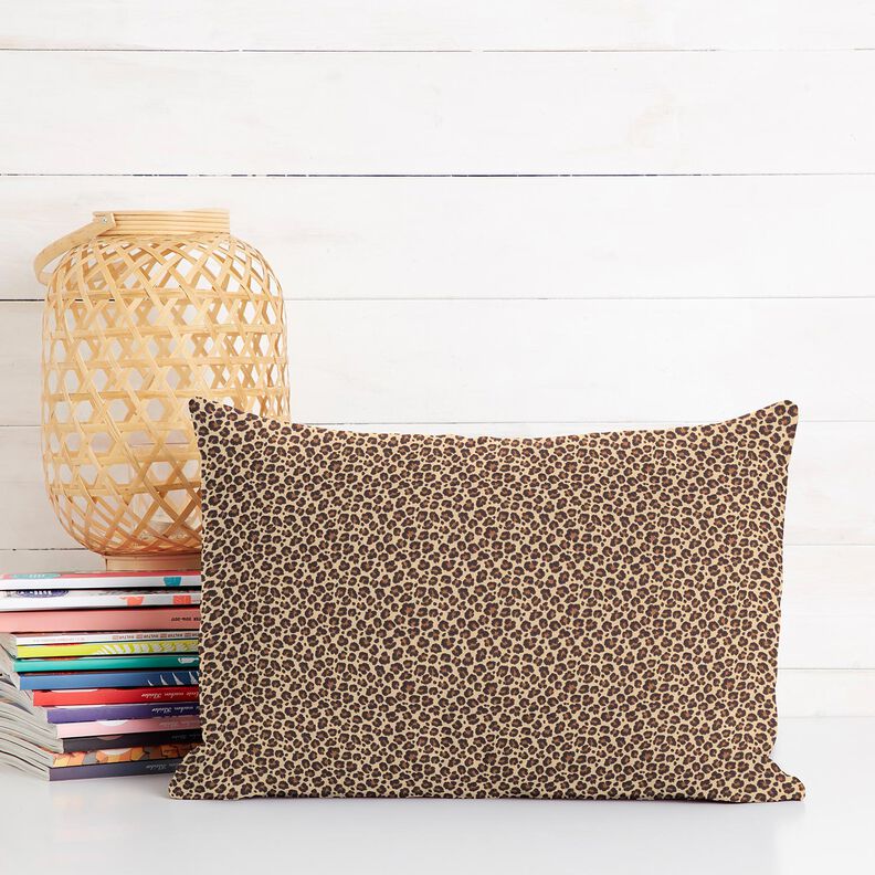 Katoenen stof Cretonne Luipaard klein – beige/bruin, image number 6