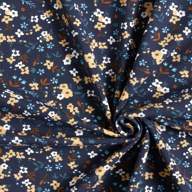 Katoenjersey Millefleurs – nachtblauw,  image number 3