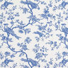 Katoenen stof Cretonne Vogels – koningsblauw/ecru,  thumbnail number 1