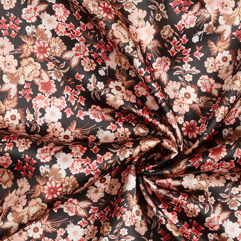 Satijn mooie bloemen – zwart, image number 3