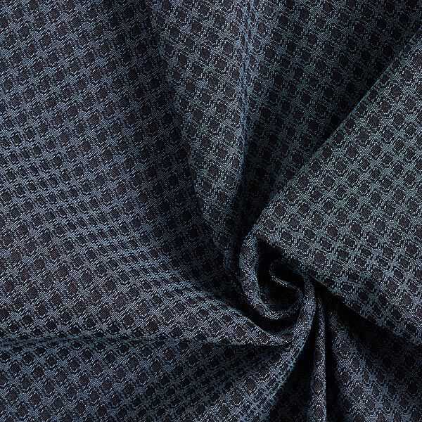Stretch jacquard ruiten – jeansblauw, image number 3
