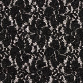 Kant pailletten bloemen – zwart, 