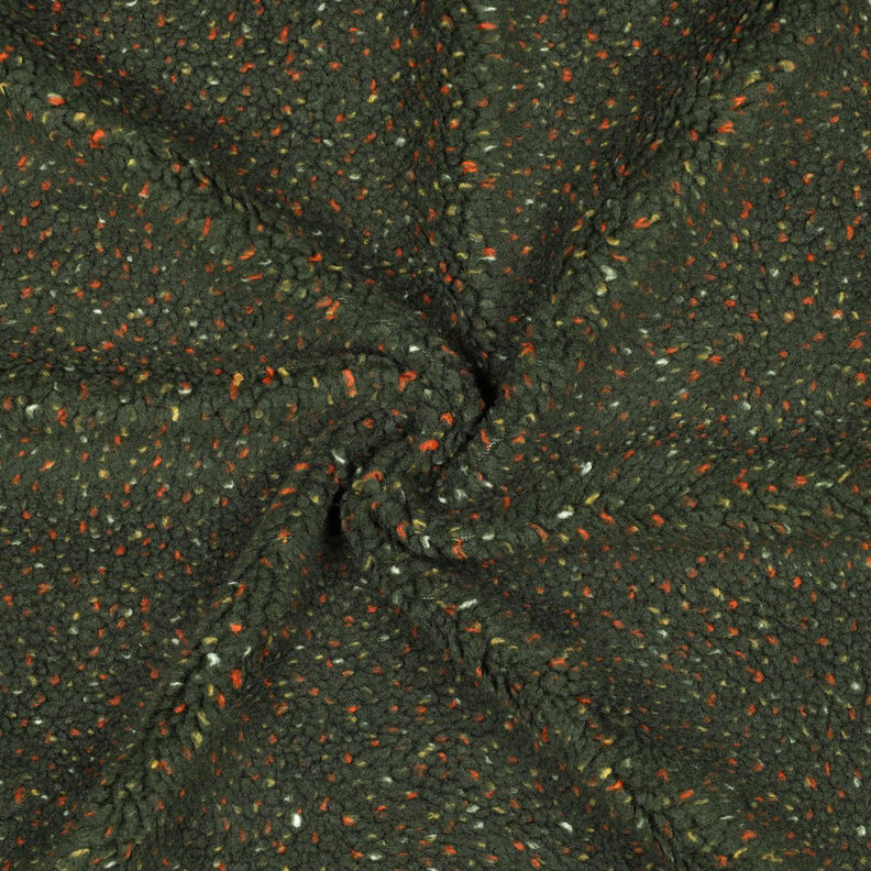 Teddy pluche Tweed Mix | Poppy Fabrics – donkergroen, image number 3