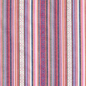 Decostof Jacquard Pastelkleurige strepen – roze/lila, 