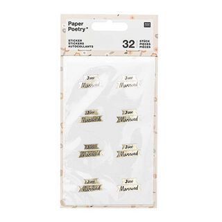 STICKER JUST MARRIED| RICO DESIGN – wit/goud, 