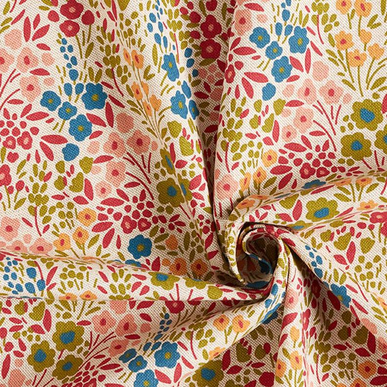 Decostof Half panama geschilderde bloemen – anemoon, image number 3