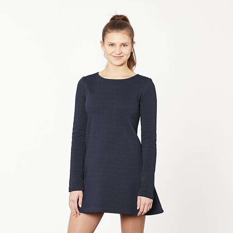 Structuur jersey vakjes – marineblauw,  image number 4