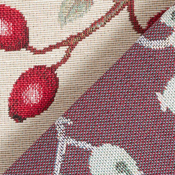 Decostof Gobelin Rozenbottels – lichtbeige/rood, image number 5
