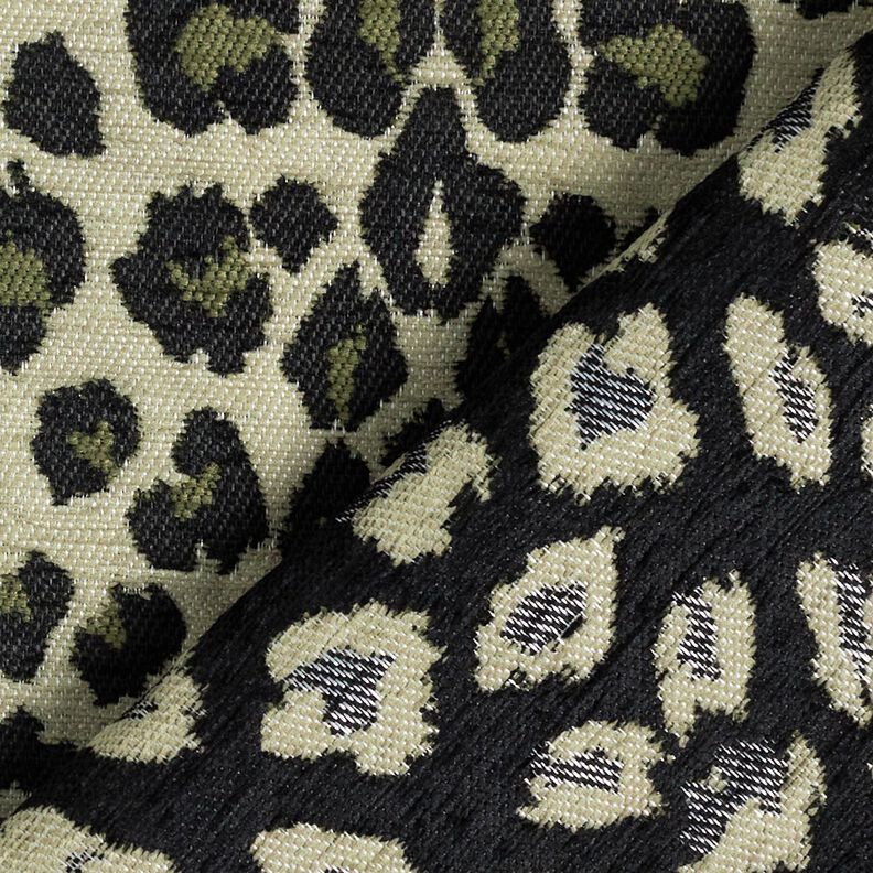 Bekledingsstof Jacquard Luipaard – taupe/kaki, image number 4