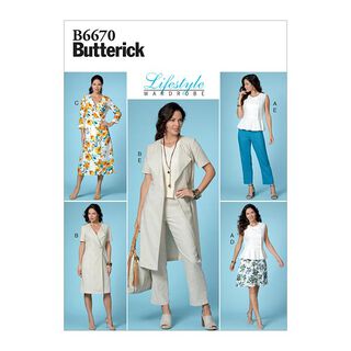 Top, jurk, rok, broek, Butterick 6670 | 40-48, 