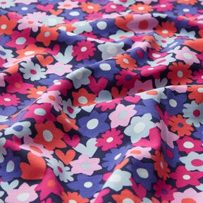 Katoenjersey bonte bloemen | Poppy Fabrics – nachtblauw, 