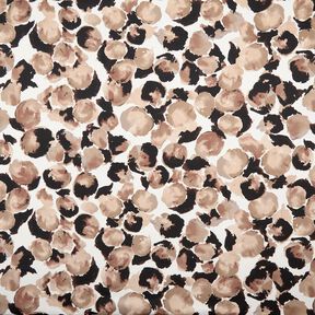 Katoenstretch abstracte stippen – ivoor/amandel, 