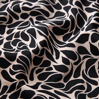 Badpakstof abstracte druppels – lichtbeige/zwart, 