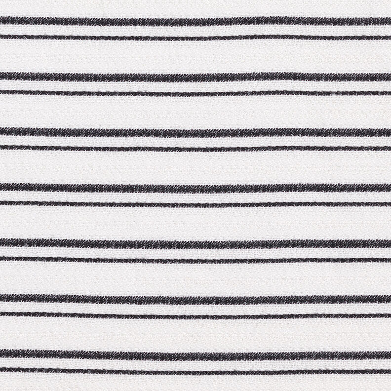 Blousestof crêpe onregelmatige strepen – wit/zwart,  image number 1