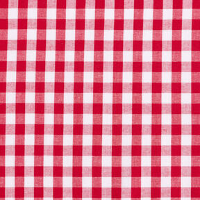 Katoenen stof Vichy ruit 1 cm – rood/wit, 