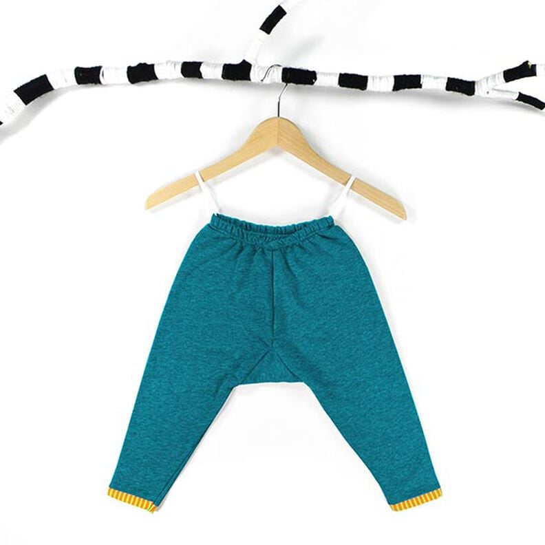 Licht katoenen sweatstof effen – petroleum,  image number 4