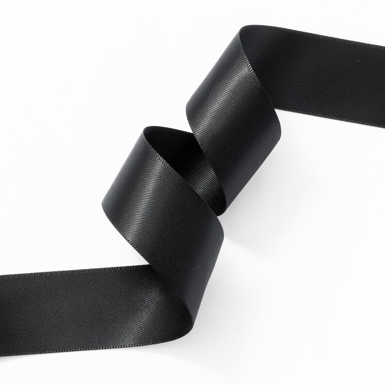 Satijnband [25 mm] – zwart,  image number 3