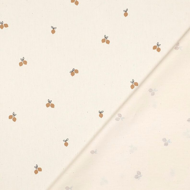 GOTS Katoenpopeline kleine citroenen | Poppy Fabrics – natuur/reekalf, image number 4