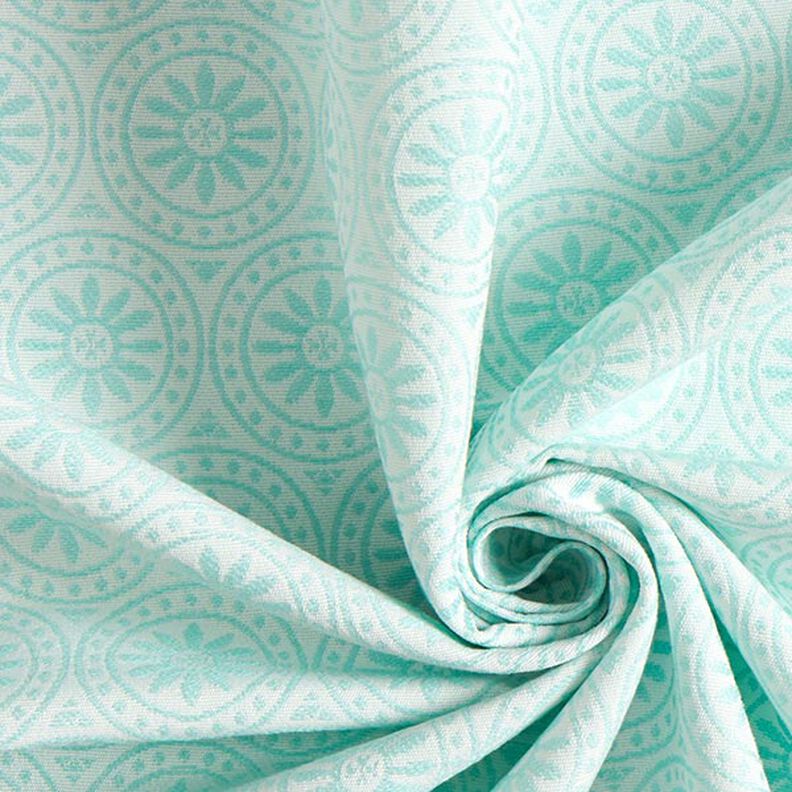 Outdoorstof Jacquard Cirkelvormige decoraties – mint/ecru,  image number 3