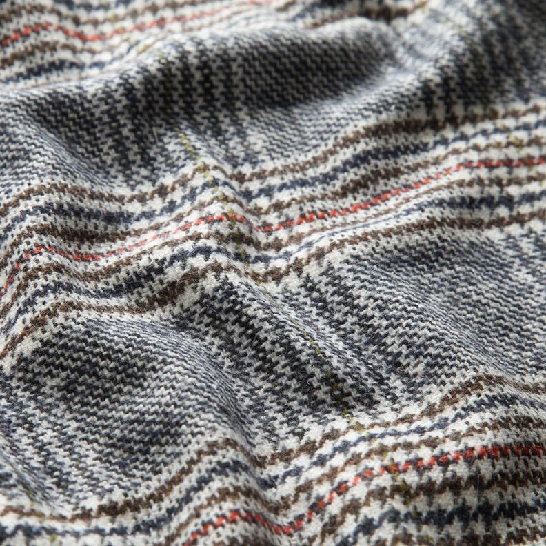 Jasstof katoenmix Glencheck – wit/nachtblauw, image number 2