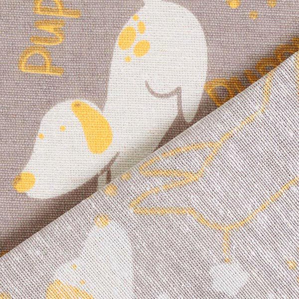 Decostof Canvas speelse honden – greige/currygeel, image number 4