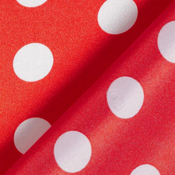 Polyestersatijn grote stippen – rood/wit, image number 4