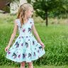 Katoenjersey Bloemen paard | Glitzerpüppi – ijsblauw/pastelviolet,  thumbnail number 5