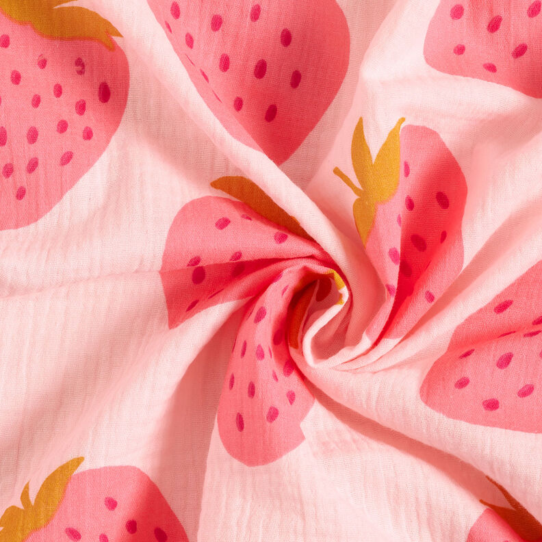 Mousseline/dubbel gehaakte stoffen Gigantische aardbei | by Poppy roos/pink, image number 4