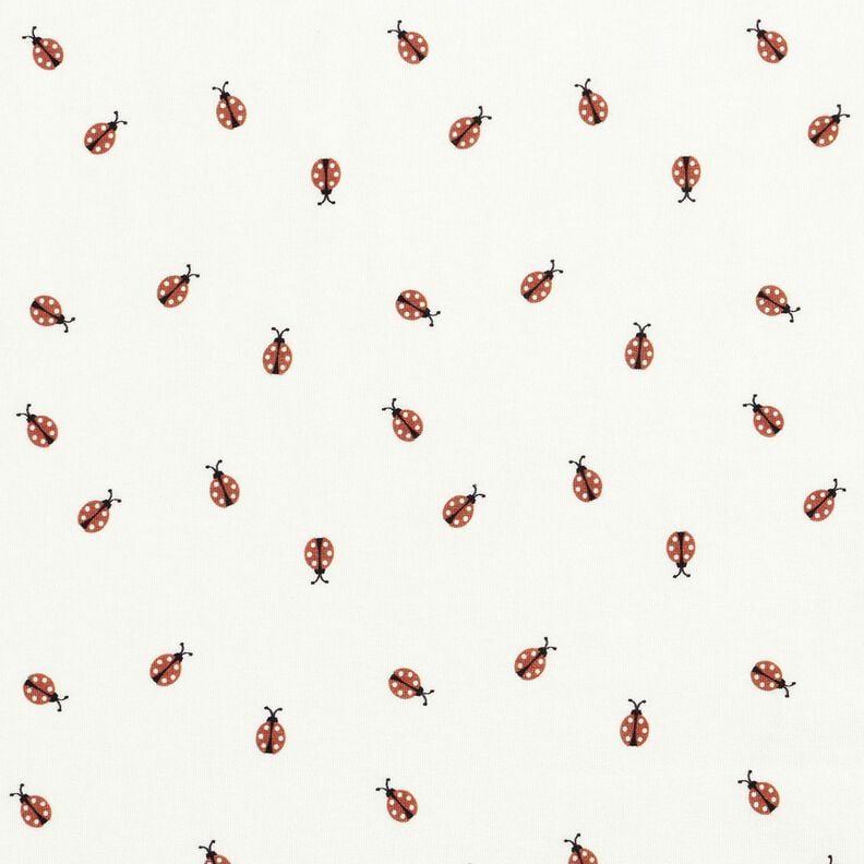 Katoenjersey Lieveheersbeestje &ndash; wit/rood,  image number 1