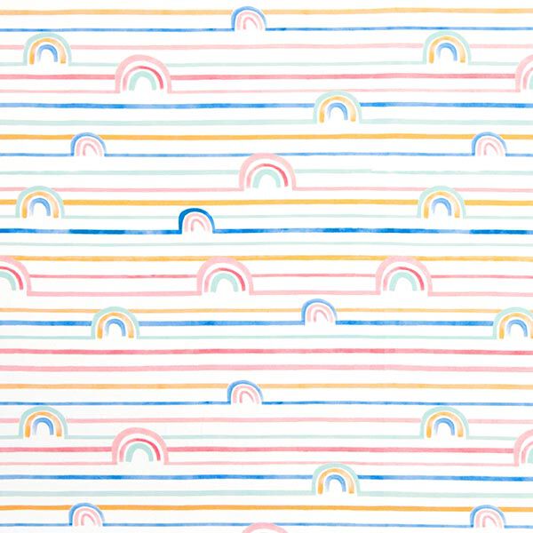 GOTS Katoenjersey Aquarel regenboog | Tula – wit, image number 1