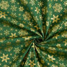 Katoenen stof Popeline Sneeuwkristal – groen/goud,  thumbnail number 3
