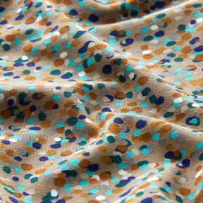 Katoenjersey Kleurrijke confetti – duingeel/blauwe spar, 