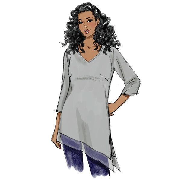 Plus size - top|tuniek, Butterick 6263|52 - 58, image number 2