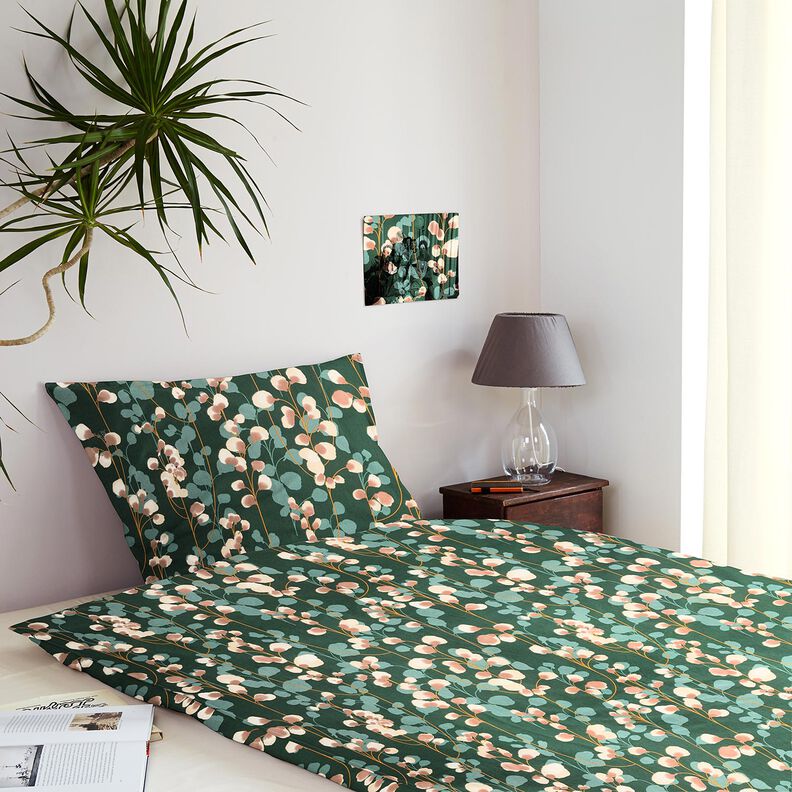 Katoensatijn Klimplanten &ndash; donkergroen/zand,  image number 6